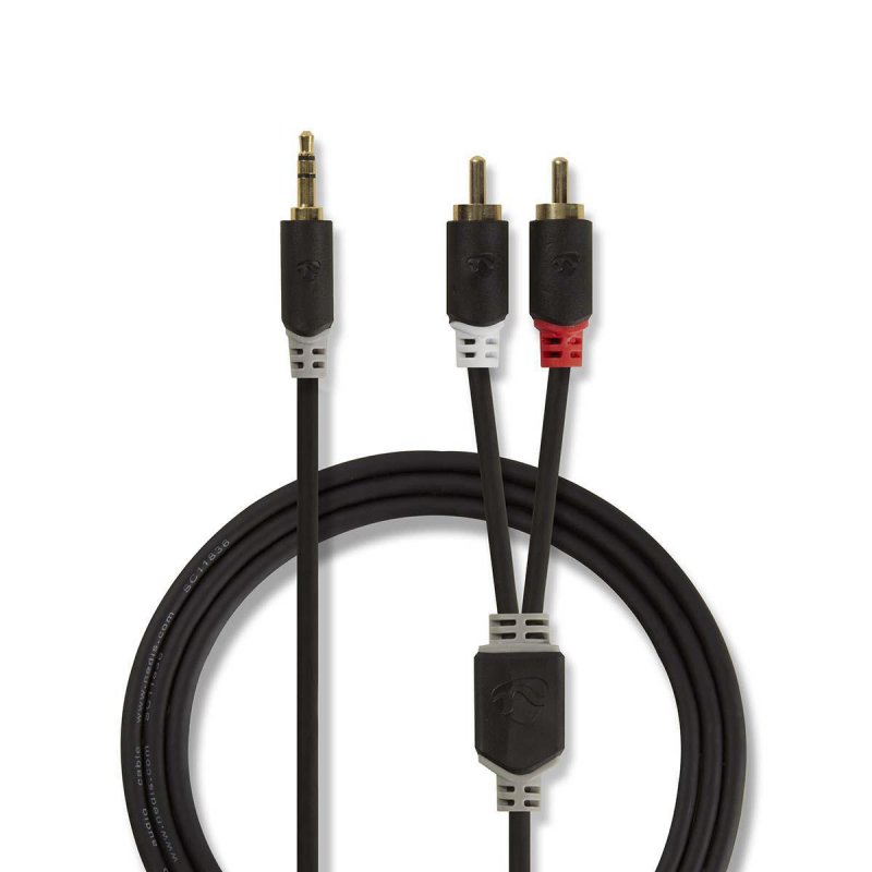 Nedis CABW22200AT30 câble audio 3 m 3,5mm 2 x RCA Anthracite