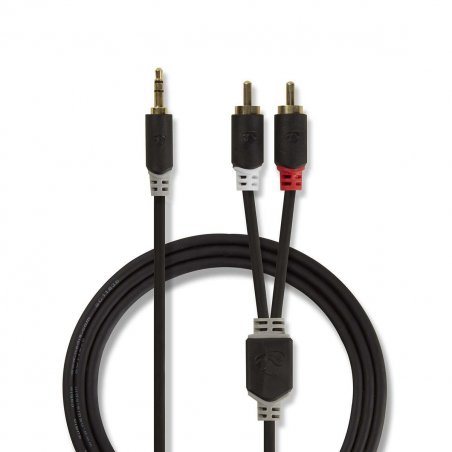 Nedis CABW22200AT30 audio cable 3 m 3.5mm 2 x RCA Anthracite