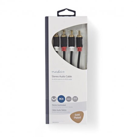 Nedis CABW24200AT20 audio cable 2 m 2 x RCA Anthracite