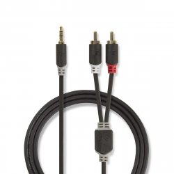 Nedis CABW22200AT50 câble audio 5 m 3,5mm 2 x RCA Anthracite