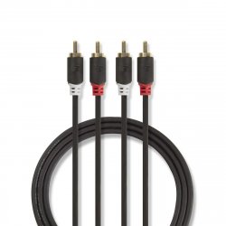 Nedis CABW24200AT50 audio cable 5 m 2 x RCA Anthracite