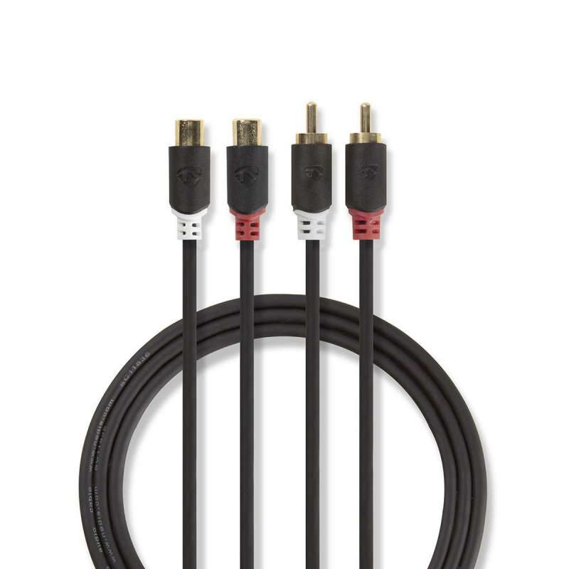 Nedis CABW24205AT20 audio cable 2 m 2 x RCA Anthracite