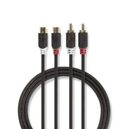 Nedis CABW24205AT20 audio cable 2 m 2 x RCA Anthracite