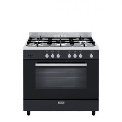 Glem Gas GE960CMBK2 four et cuisinière Gaz Noir, Acier inoxydable A