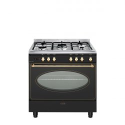 Glem Gas GU850CER cooker Freestanding cooker Black, Gold A