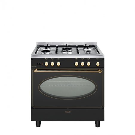 Glem Gas GU850CER four et cuisinière Gaz Noir, Or A