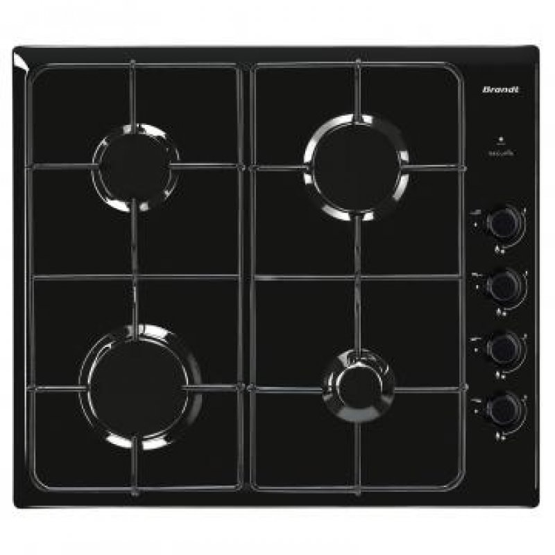 Brandt BPE6410B plaque Noir Intégré Gaz 4 zone(s)