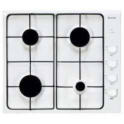 Brandt BPE6410W plaque Noir, Blanc Intégré Gaz 4 zone(s)