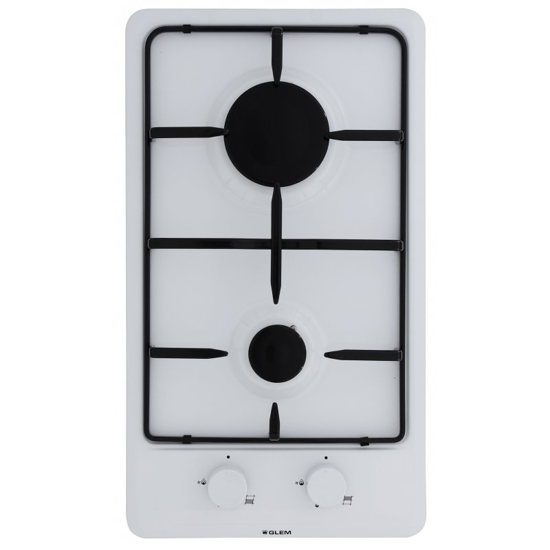 Glem Gas GT32WH plaque Blanc Intégré Gaz 2 zone(s)