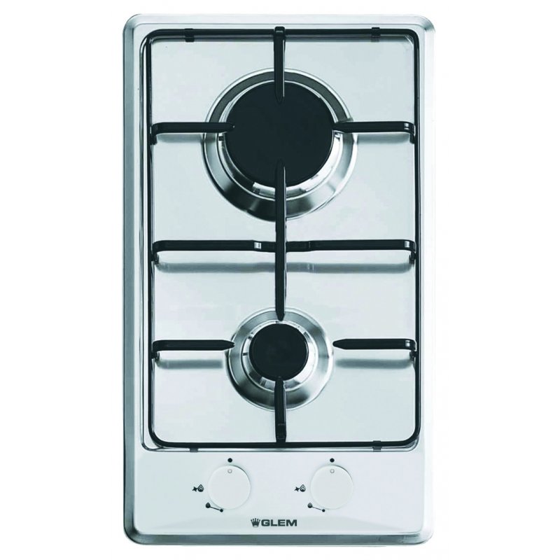 Glem Gas GT32IX hob Stainless steel Built-in 30 cm 2 zone(s)