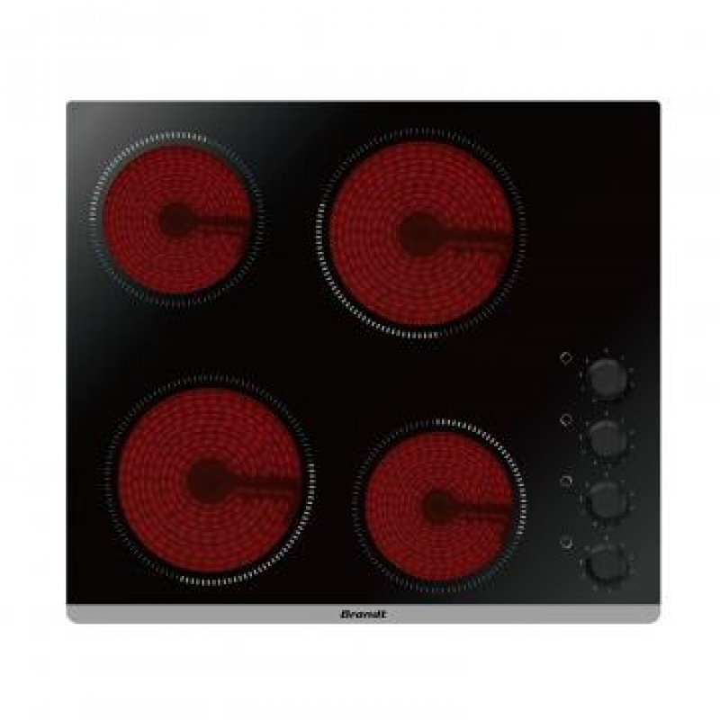 Brandt BPV6410B plaque Noir Intégré Céramique 4 zone(s)