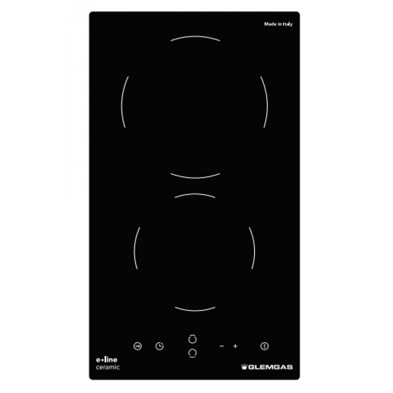 Glem Gas GTH32T plaque Noir Intégré Céramique 2 zone(s)