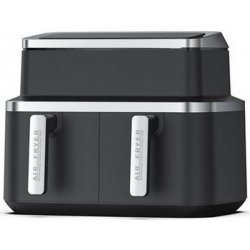 KitchenChef KCPFR84-AIRDUO friteuse Double 8,4 L Autonome 2600 W Friteuse d’air chaud Noir, Argent