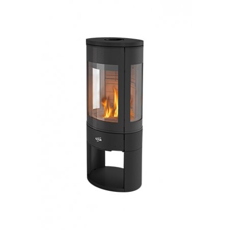 Poêle à bois longiligne 411106NOIR