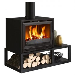 Poêle à bois panoramique 411109NOIR