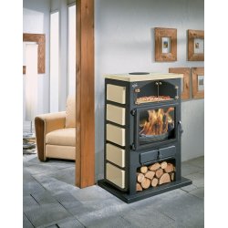 Godin CHAMONIX XXL Pose libre Bois de chauffage Beige, Noir