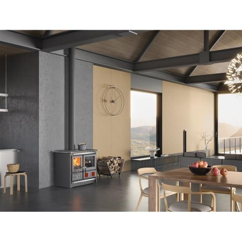 Cuisinière à bois ROSAL5.0ACIERNOIRANTHRACITE