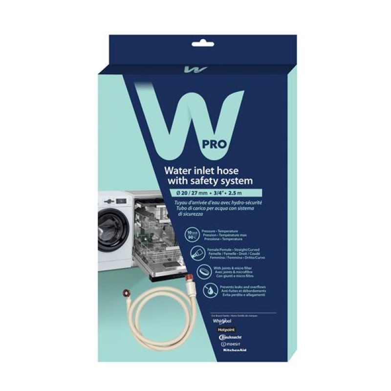 Tuyau d’arrivée d’eau avec hydro-sécurité • Ø 20.27 mm - 3/4’’ - 2.5 m