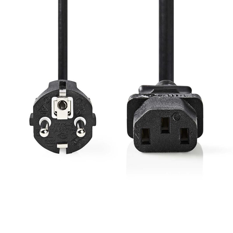 Nedis CEGP10030BK50 câble électrique Noir 5 m Prise d'alimentation type E Coupleur C13
