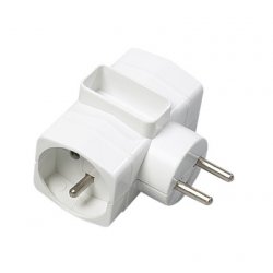 Erard 8362 power plug adapter Type F Type C (Europlug) Type F White