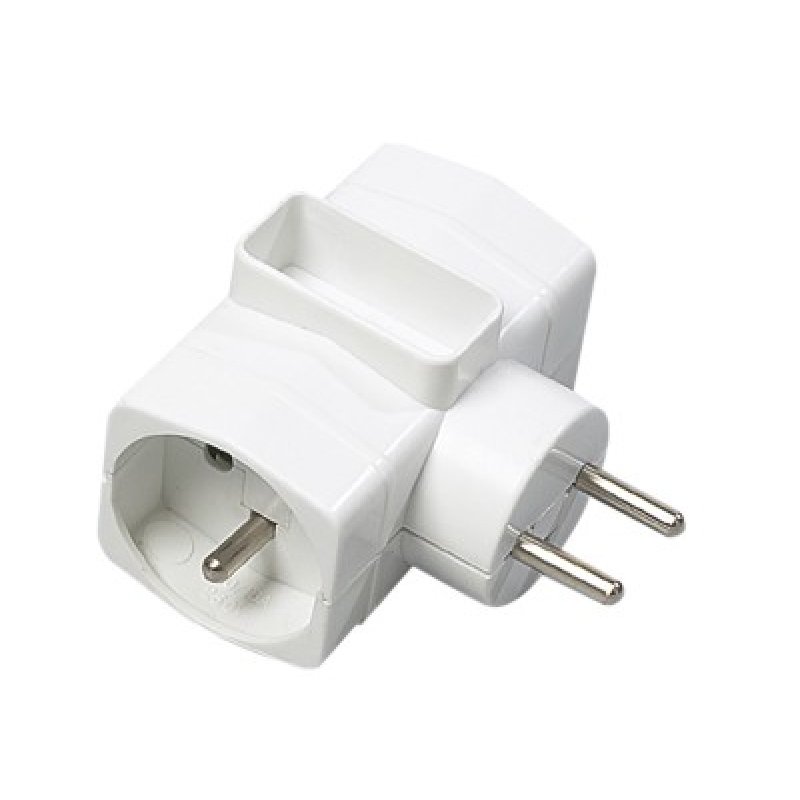 Erard 8362 power plug adapter Type F Type C (Europlug) Type F White