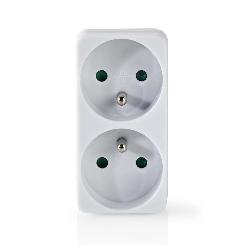 Nedis PSSPL200C2WT power extension 2 AC outlet(s) Indoor White