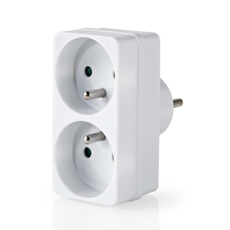 Nedis PSSPL200C2WT power extension 2 AC outlet(s) Indoor White