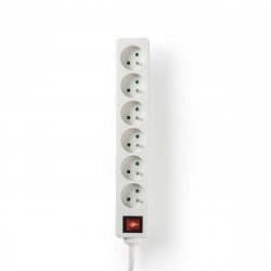 Nedis EXSO615E2WT power extension 6 AC outlet(s) Indoor White