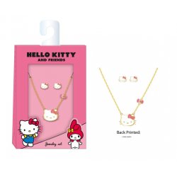 HELLO KITTY - Set Collier 1 Paire de Boucles d'oreilles - 3 Pc.