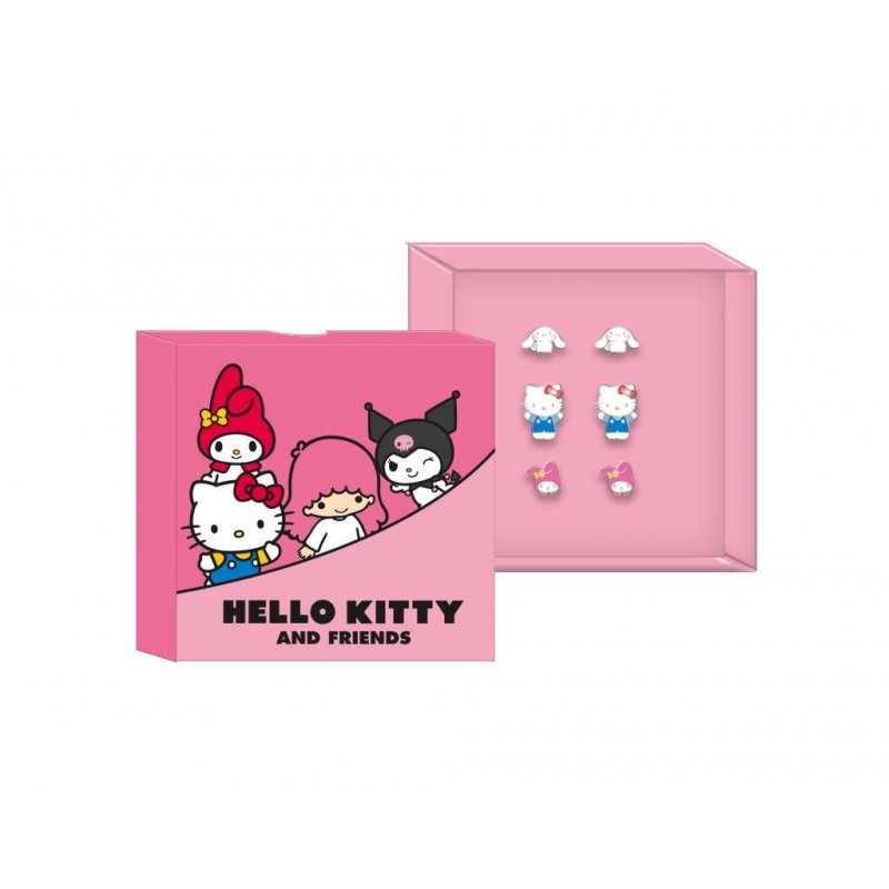 HELLO KITTY & Friends - 3 Paires de Clous d'Oreilles