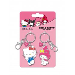 HELLO KITTY & MELODY - Set de 2 Portes-Clé BFF en Métal