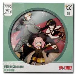SPY X FAMILY - Loid, Yor & Anya - Wood Decor Frame 3D Poster 30x30cm
