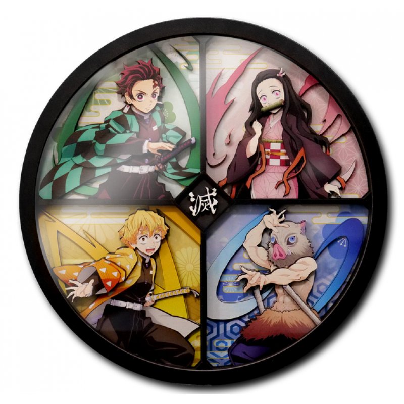 DEMON SLAYER - Tanjiro, Nezuko,.. - Wood Decor Frame 3D Poster 30x30cm