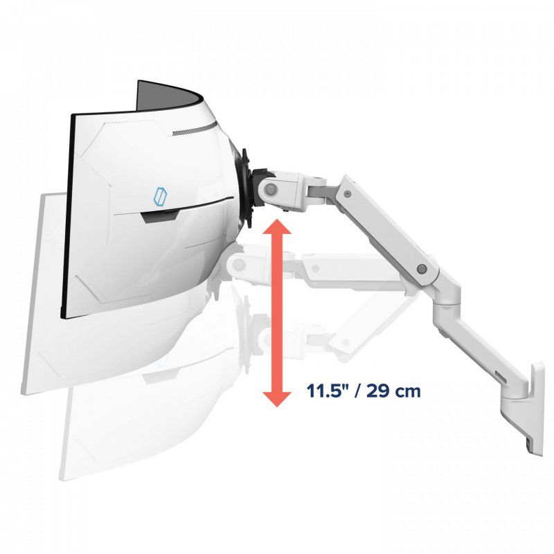 Ergotron HX Series HX ARM WITH VERY HEAVY DUTY PIVOT WALL (WHITE) FOR 1000R 57" MONITORS