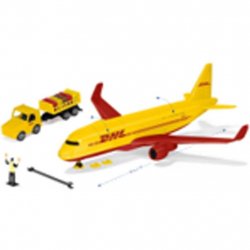DHL Frachtflugzeug mit Zubehör (blau/weiß)