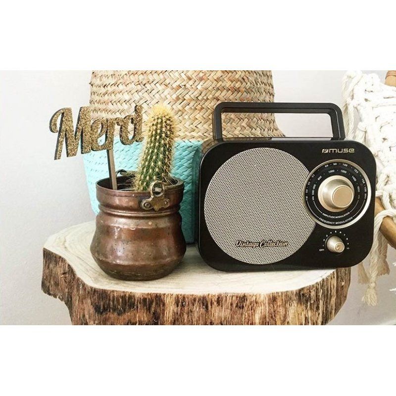 Muse M-055 RB Portable Analogique Noir, Or