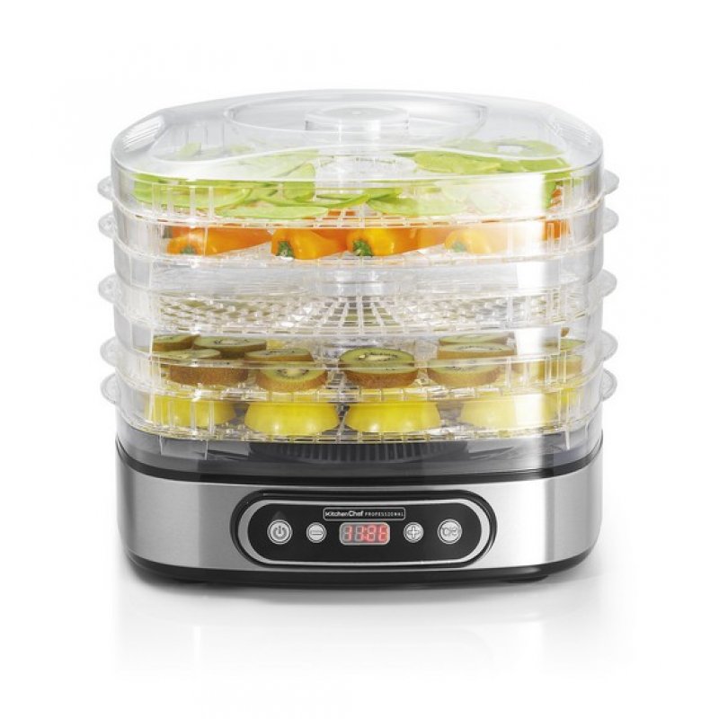 KitchenChef SECCO5-IX déshydrateur alimentaire Noir, Acier inoxydable 450 W
