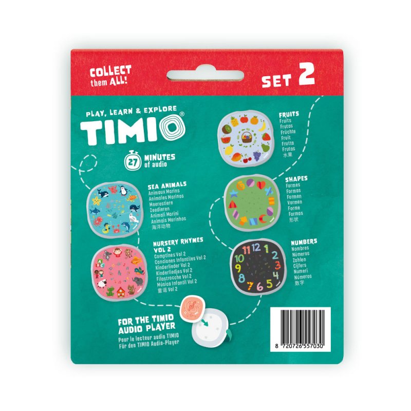 Timio - Disc Set 2 - Numbers, Nursery Rhymes, Sea Animals, Shapes and Fruits - (TM-TMD-02E)