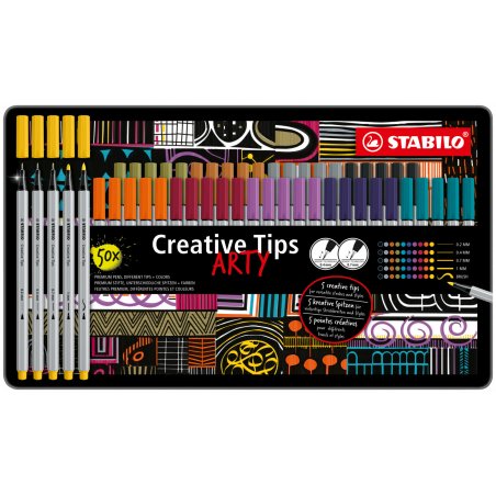 Stabilo - Creative Tips Metal box of 50 pcs. ARTY - (204084)