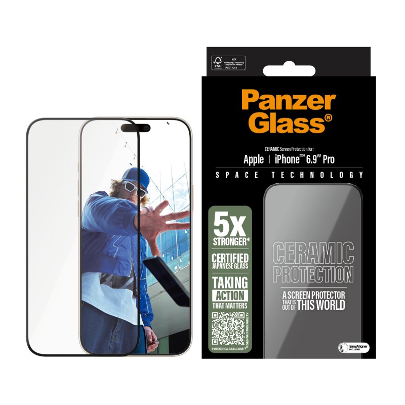 PanzerGlass Ceramic Screen Protector iPhone 16 Pro Max | Ultra-Wide Fit