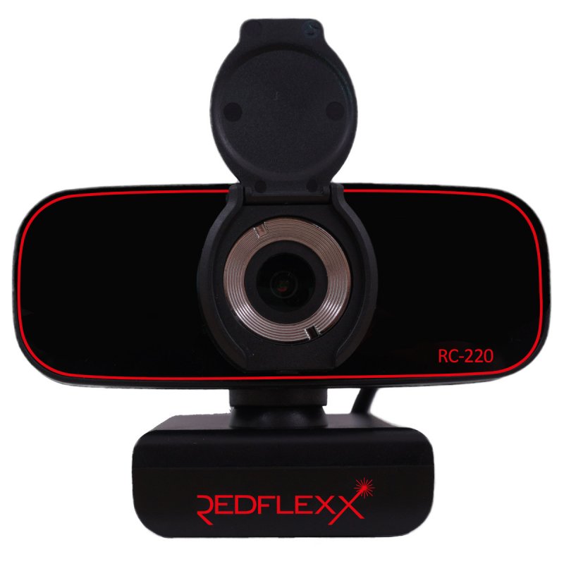 Redflexx REDCAM RC-220 Redline Full HD USB Webcam Videoqualität mit 1080p (1920x1080), H.264, Integriertes Mikrofon