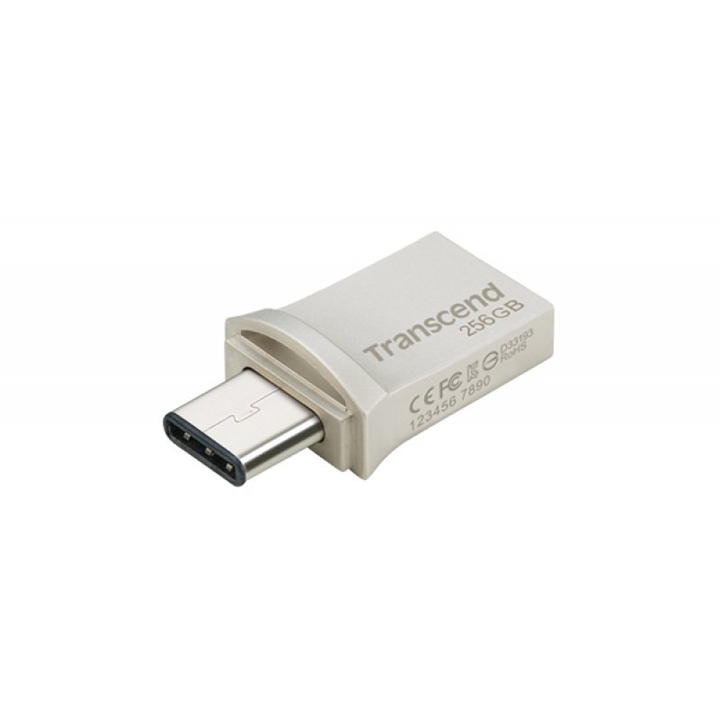 Transcend JetFlash 890 USB flash drive 256 GB USB Type-A / USB Type-C 3.2 Gen 1 (3.1 Gen 1) Silver