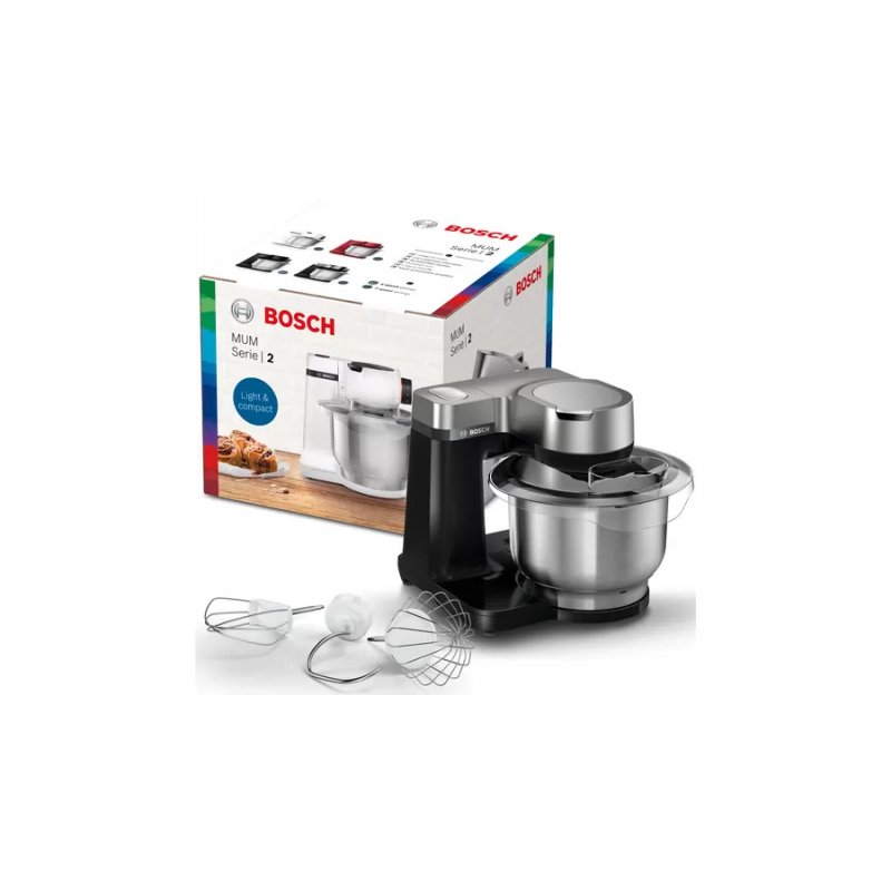 Bosch Serie 2 MUMS2VM00 robot de cuisine 900 W 3,8 L Noir, Argent