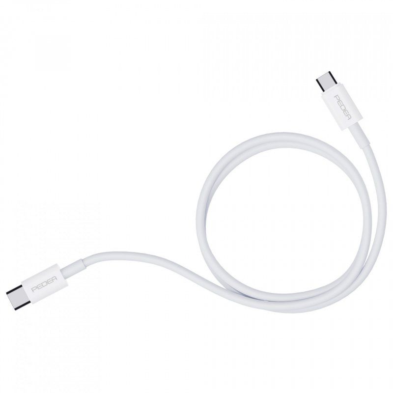 PEDEA Daten- und Schnellladekabel USB-C/USB-C weiß, 1 Meter Länge, 480 Mbit/s Übertragungsrate