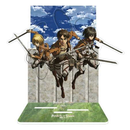 Attack on Titan diorama acrylique Eren, Mikasa & Armin 20 cm