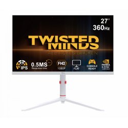 Twisted Minds - Arctic Pro Series 27 FHD - 360HZ 0.5MS Fast IPS HDMI 2.1 Gaming Monitor - White
