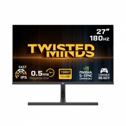 Twisted Minds - Blaze Series Flat 27 FHD - 180HZ 0.5 MS Fast IPS HDMI 2.1 Gaming Monitor Black