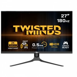 Twisted Minds - Blaze Series Flat 27 QHD - 180HZ 0.5MS Fast IPS HDMI 2.1 Gaming Monitor