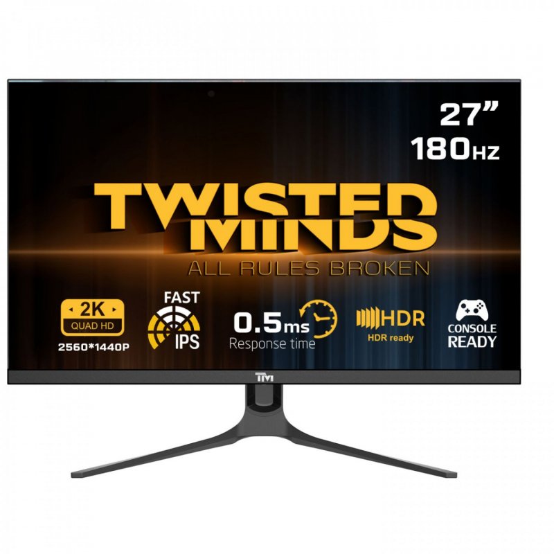 Twisted Minds - Blaze Series Flat 27 QHD - 180HZ 0.5MS Fast IPS HDMI 2.1 Gaming Monitor