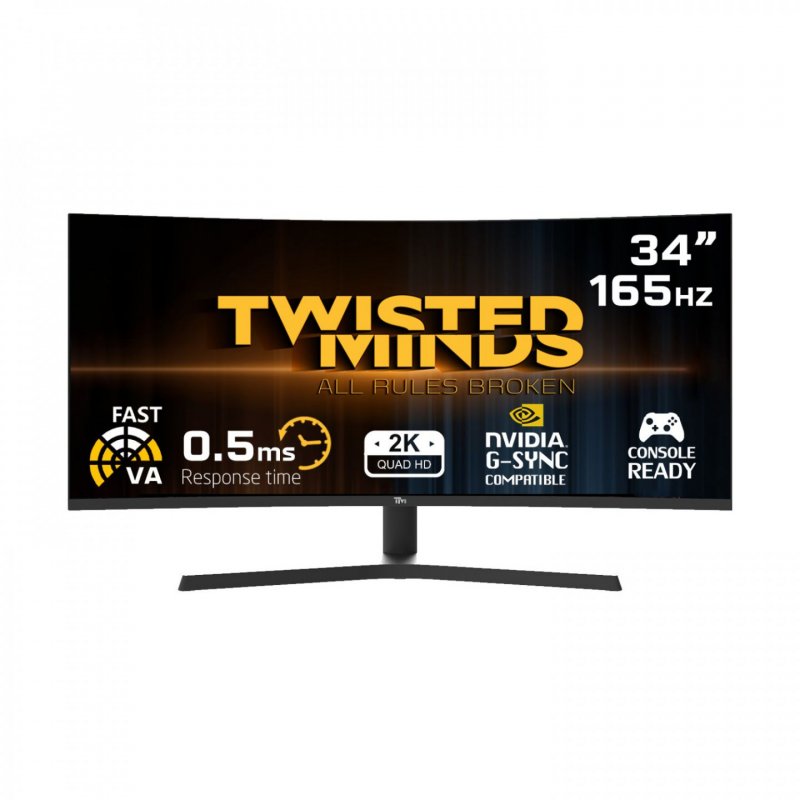 Twisted Minds - Eclipse Pro Series CURVE 34 WQHD - 165HZ 0.5ms VA Gaming Monitor